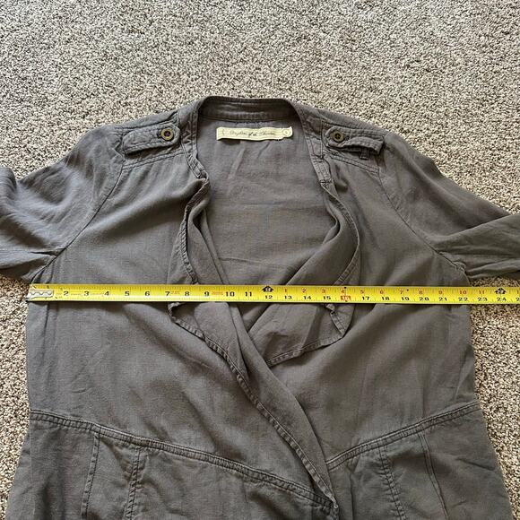 Daughters of the Liberation Anthropologie gray open front jacket size L - Picture 10 of 12